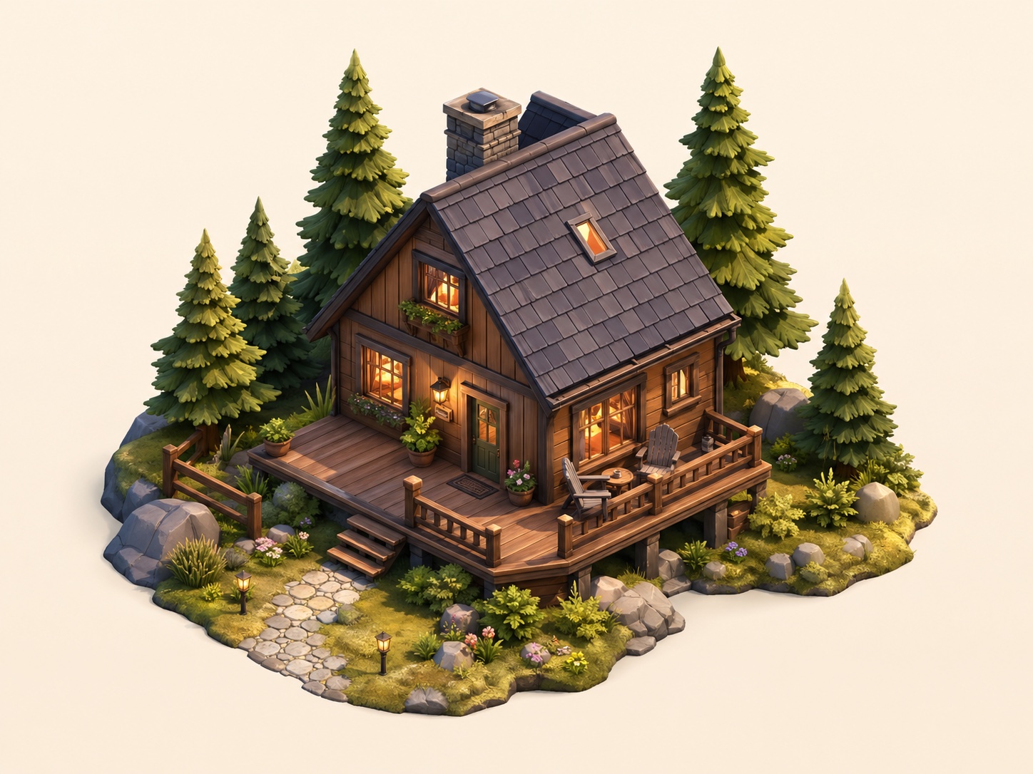 Illustrated cabins preview